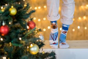 Arty Socks Коледни чорапи с Капибарата Георги - Син