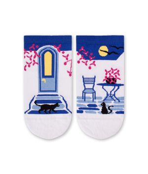Arty Socks къси чорапи Гръцки Вечери - Бял