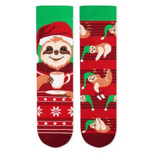 Arty Socks Коледни чорапи с Ленивец - Червен