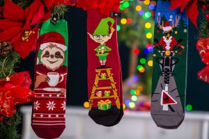 Arty Socks Коледни чорапи с Ленивец - Червен