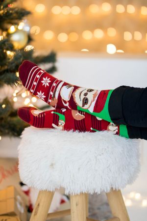 Arty Socks Коледни чорапи с Ленивец - Червен