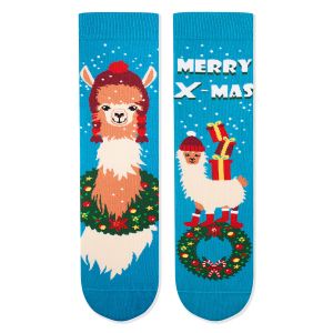Arty Socks Коледни чорапи с Лама - Тюркоаз