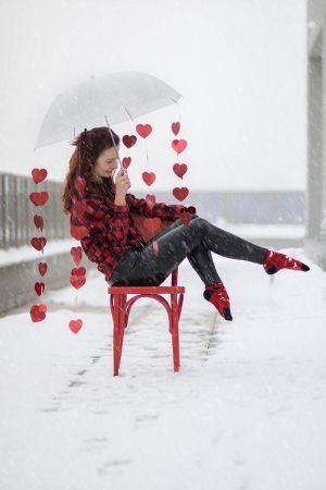 Памучни чорапи Amore - Червен