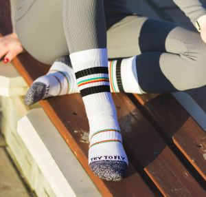 Термочорапи Active Lifestyle с Рингели - Бял