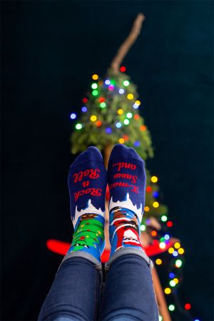 Arty Socks Коледни чорапи с Дядо Коледа Рокаджия - Син