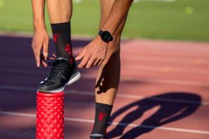 Спортни Компресивни чорапи - Антрацит-Червен
