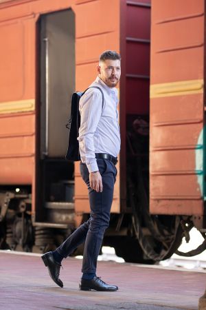 3/4 Компресивни чорапи от Мерсеризиран Памук - Тъмносин – мъжки