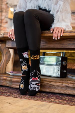 Arty Socks чорапи с Дон Маймуне - Черен
