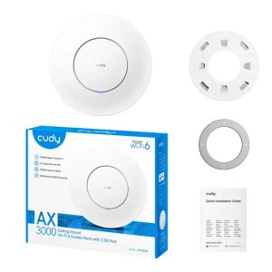 Wi-Fi аксес пойнт Cudy Wi-Fi 6 AX3000 2.5G PoE таванен (AP3000)