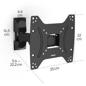 Hama TV Wall Bracket, Swivel, Tilt, 122 cm, 48", 220821