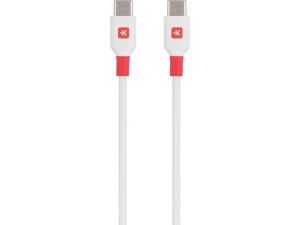 Кабел Skross, USB-C - USB-C мъжко, USB 2.0, 2.0 м, Бял