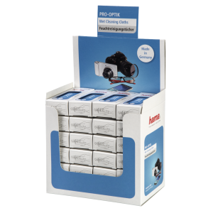 Hama "Pro-Optik" Damp Cleaning Cloths, 24 Packs of 10 in Display