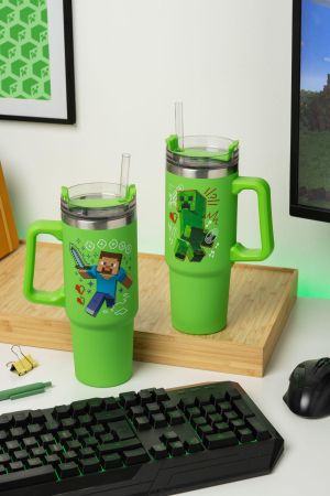 Чаша Paladone: Minecraft - Green 900ml Multiway Travel Cup Stra, PP14600MCF