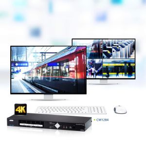 KVM превключвател ATEN CM1284-AT-G, 4 порта, USB, 4K, HDMI, Multi-View