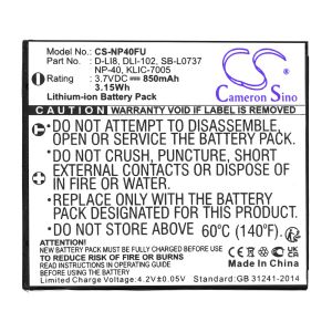 Батерия за фотоапарат FUJI NP40 Li-Ion 3.7V, 700MAH, Cameron Sino