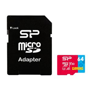 Карта памет Silicon Power Superior Gaming 64GB,microSDHC/SDXC, Class 10, A1, V30, UHS-I U3, SD Adapter