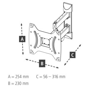 Hama TV Wall Bracket, Swivel, Tilt, Pull-out, 122 cm (48"), 220822 