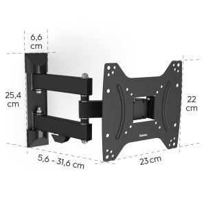 Hama TV Wall Bracket, Swivel, Tilt, Pull-out, 122 cm (48"), 220822 