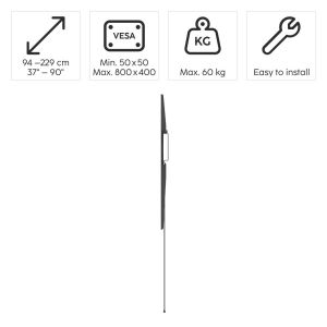 Hama TV Wall Bracket, Rigid, 229 cm (90") to 60 kg, 220815