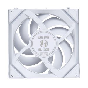Lian Li UNI FAN SL Wireless LCD ARGB PWM Reverse Blade Fan - 120 mm White