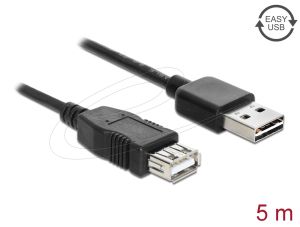 Кабел удължителен  USB-A 2.0 мъжко reversible към USB-A 2.0 женско , 5m