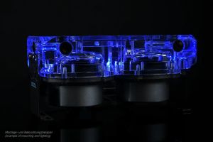 Адаптер приставка с вътрешна и външна резба Alphacool Eisdecke D5 Dual Acrylic Attachment 3x 1/4"