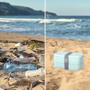 Кутия за храна Xavax Bento Box, 2 x 500ml, Пастелно синьо