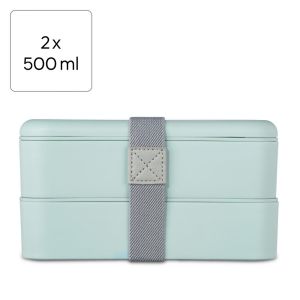 Кутия за храна Xavax Bento Box, 2 x 500ml, Пастелно синьо