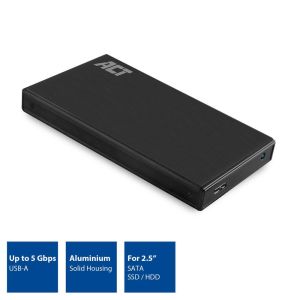 Чекмедже за твърд диск ACT AC1200, SATA, 2.5", USB-A 3.2 Gen1, Черен