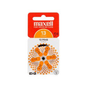 Батерия цинково въздушна MAXELL ZA13 6 бр. бутонни за слухов апарат в блистер