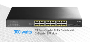 Switch Cudy GS1028PS2, 24 ports, 10/100/1000,  24× GbE with 802.3at/af PoE, 2× Uplink SFP, Default/VLAN/Extend Modes, for 19" rack