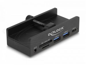 Външен USB Хъб, 3-порта, 5 Gbps, 2 x USB-A, 1 x USB-C, четец на карти с 2 слота