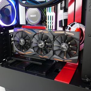 CableMod CM-VPB-2DK-R – Universal Vertical GPU Bracket with 200mm Flat Line Pci-E X16 Riser Cable Kit + 1x DisplayPort, 1x HDMI