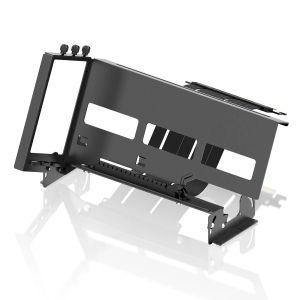 EZDIY-FAB Vertical PCIe 4.0 GPU Mount Bracket Graphic Card Holder 45° Riser Cable - Black