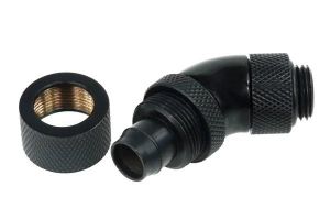 Alphacool 13/10 compression fitting 45° revolvable G1/4, Deep Black