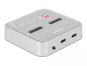 Докинг станция Delock 1 x M.2 NVMe SSD, 1 x M.2 SATA SSD, SD Express Card Reader, Клониране