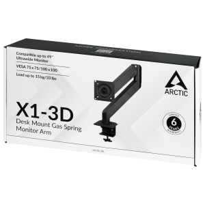 Стойка за монитор за бюро ARCTIC X1-3D, Регулируема, 13"-43", 10 кг, Черна