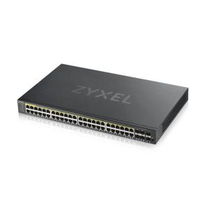 Суич ZYXEL GS1920-48HP, 44х GbE порта, 4х Combo порта SFP/RJ-45, Управляем, Монтаж в шкаф