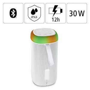 Hama "Shine 2.0" Bluetooth® Loudspeaker, LED, Splashproof, 30 W, white