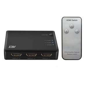 3 портов HDMI суич ACT , 4K@60Hz, USB, Дистанционно, Черен