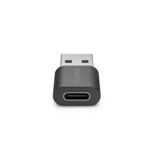 Адаптер HAMA USB-A мъжко - USB-C женско, USB 3.2 Gen 2, 10 Gbit/s, Черен