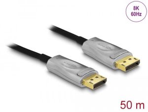 Оптичен кабел Delock, Активен, DisplayPort 1.4 8K, 50 m