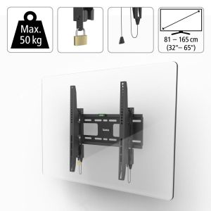 Hama TV Wall Bracket, Rigid, Theft Protection, 165 cm (65") up to 50 kg