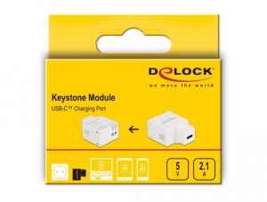 Модул Delock, USB-C порт за зареждане, За монтаж на панел Keystone