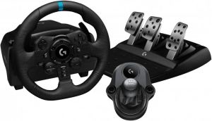 Волан LOGITECH G923 + LOGITECH скоростен лост за PS4/PS5/PC
