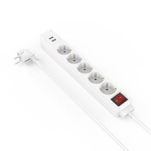 Hama Power Strip, 5-Way, USB-A 17 W, Switch, 223183