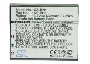 Camera Battery for SONY  NP BN1  LiIon 3.7V 630mAh Cameron Sino
