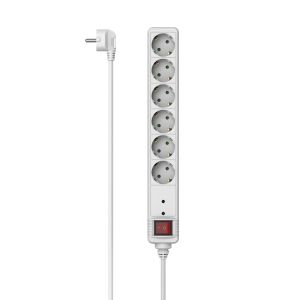 Hama Power Strip, 6-Way, Overvoltage Protection, Switch, 1.4 m, white, 223152