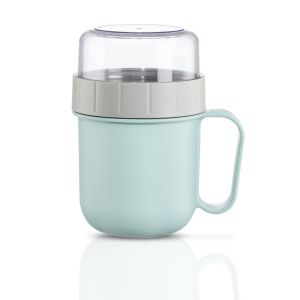 Купа за зърнени храни Xavax To Go, 2 отделения, 500 + 200 ml, пастелно синьо/сиво