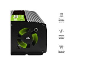 Inverter 12/220 V  DC/AC 500W/1000W INVGC12P500LCD  LCD  Pure sine wave GREEN CELL